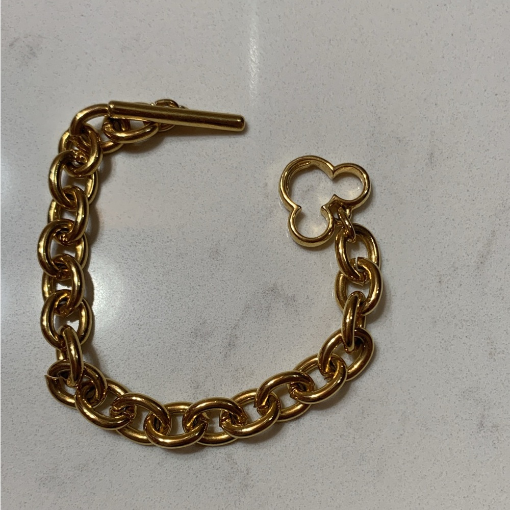 Disney Mickey Mouse Gold Tone Large Link Chain Bracelet